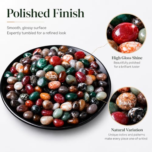 Image of Polished Ocean Jasper Crystal Chips 200 Pcs - 0.3 inch 10 oz Tumbled Stone Chips Quartz Crushed Sea Glass Stones Healing Reiki Crystal Making Home Decoration,0.3 inch inches