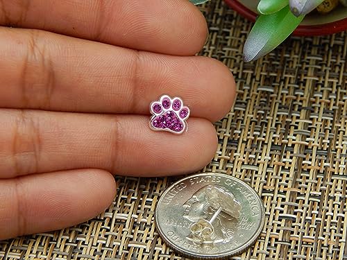 Image of 925 Sterling Silver Paw Print Stud Earrings (Choose Your Style) (Nickel Free)