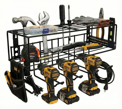 Support mural pour perceuse en fer et rangement outils de garage - 2