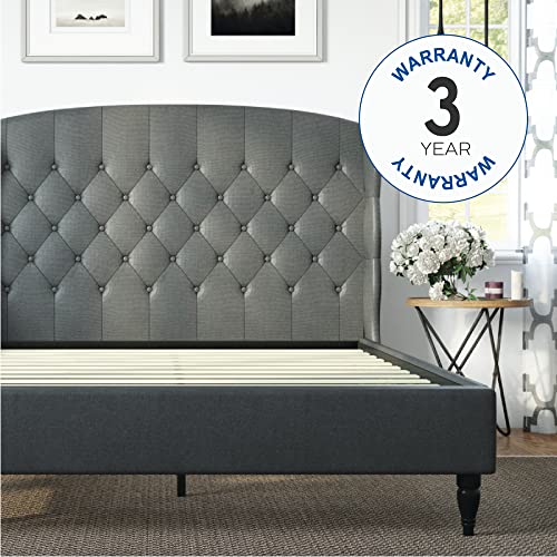 Classic Brands Coventry Upholstered Platform Bed | Headboard And Metal Frame With Wood Slat Support, Full, Grey #TOP7