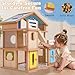 Adena Montessori Wooden Dollhouse，All Seasons -Modern Family,DIY Fake Dollhouse with 35 Pcs Furniture Accessories，Creative Gift for Children 3+