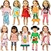 ZITA ELEMENT 10 Sets Fashion 14.5 Inch Girl Doll Clothes and Party Dress for 14 - 14.5 Inch Doll Clothes Outfits and Accesspries (Random Style)
