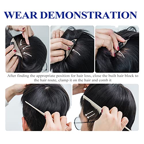 Minkissy Pedaço De Peruca Careca Peruca Topper Homens Curtos De Cabelo Peruca Cabelo Humano Peruca P