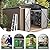 VONZOY 10x10 FT Outdoor Storage Shed, Metal Shed Garden Shed with Lockable Door for Bike, Garbage Can, Tool Shed for Backyard, Patio, Lawn(Brown)