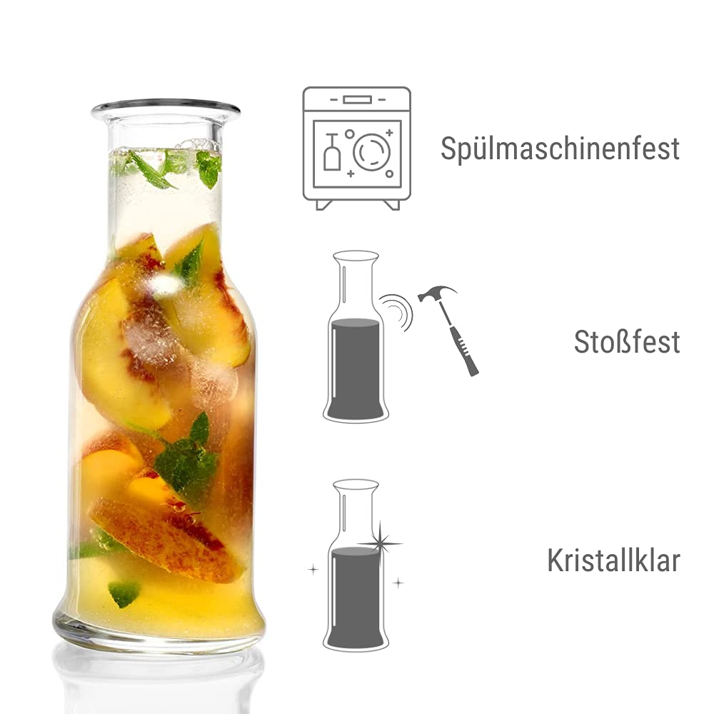 Stölzle Lausitz Glaskaraffe Purity / 6er Set Karaffen 750 ml/Hochwertige Karaffe Glas geeignet als Wasserkaraffe, Karaffe für Limonade, Weinkaraffe/bruchresistent und spülmaschinenfest