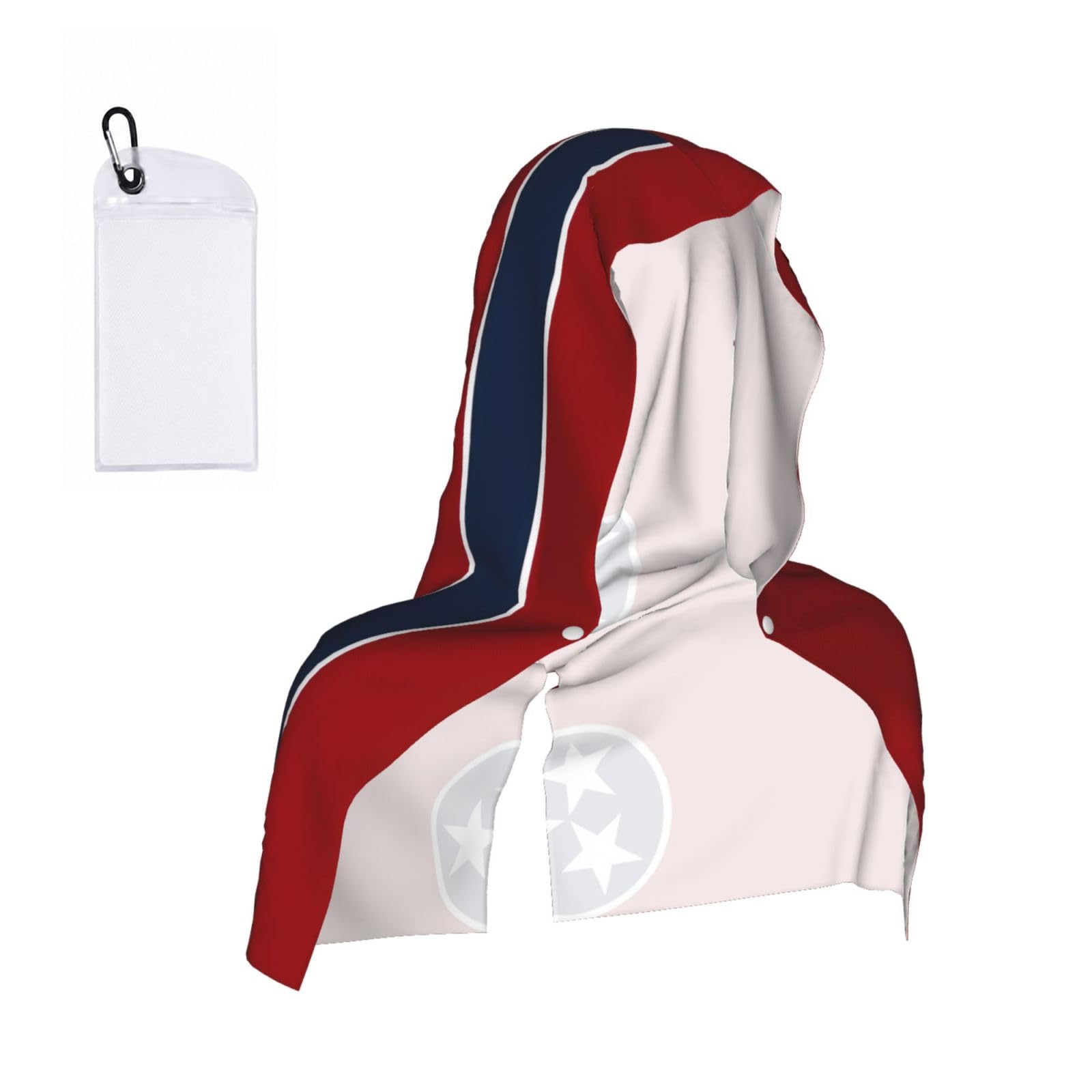 DUWAA Tennessee State Flag Print Cooling Hooded Sports Towel, 30×60cm Quick Drying Summer Cool Head Wrap For Neck And Face