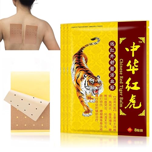 3Packs - 24 Counts Tiger Patches Chinese Red Tiger Back Patch Heat Patches for Muscle Joint of Knee Shoulder Neck