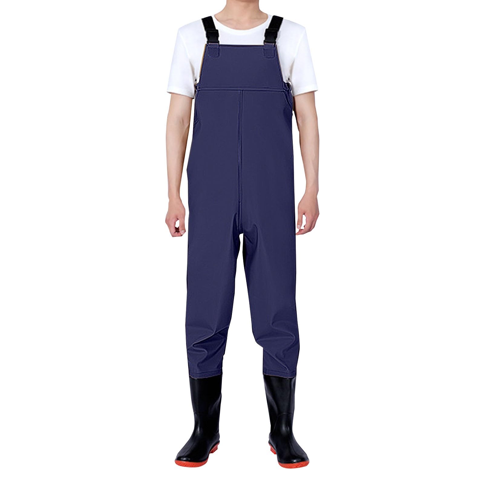 Vadeadores de pesca para hombre, pantalones impermeables con tirantes, transpirables, botas de pesca cruzadas, ligeras, para correr, pesca, ropa de lluvia, overol cómodo con tiras, para acuicultura en