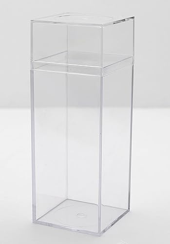 Caja de plástico transparente  2 516 pulgadas cuadrada x 6 316 pulgadas de alto  6 cajas por paquete