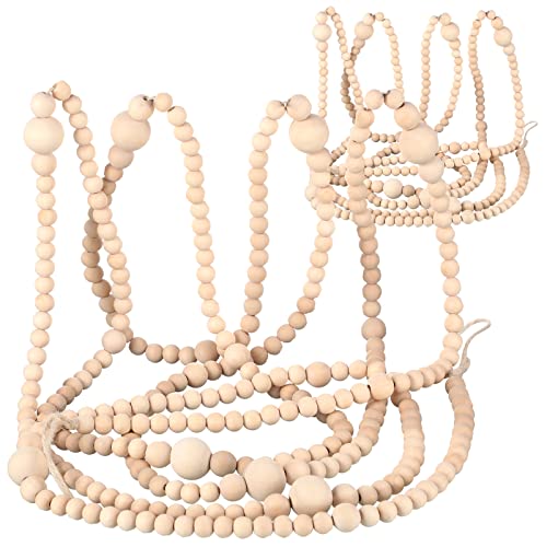 2 Pcs 24 Feet Christmas Wooden Bead Garland...