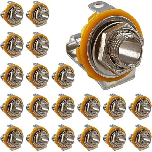RUNCCI-YUN Conector de Entrada Jack Hembra para Guitarra de 1/4” TS Mono 6,35 mm, 20 Pcs