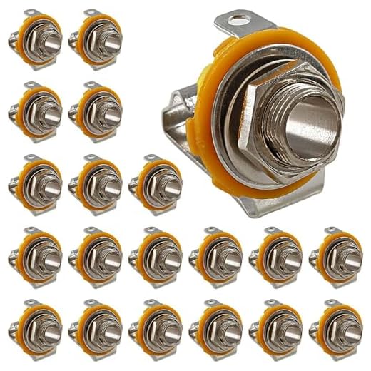 RUNCCI-YUN Conector de Entrada Jack Hembra para Guitarra de 1/4” TS Mono 6,35 mm, 20 Pcs