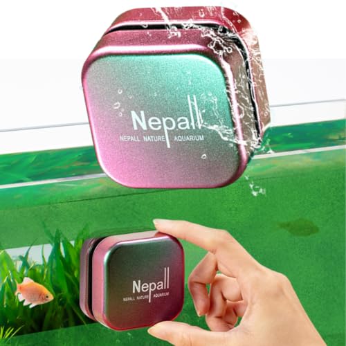 Image of Nepall Premium Gradient Colour Scratch Proof Aquarium Fish Tank Magnetic Cleaner | Floating Type Algea Scrapper | No Need to Wet Your Hands for Fish Tank Cleaning (Medium | 4.5CM | Works Upto 10MM)