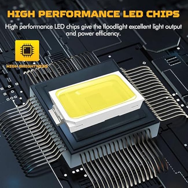 Viugreum 50W LED Flood Light, New Slim Design, IP67 Waterproof Outdoor Floodlights, 4000LM Warm White (2800-3200K), Super Bright Security Wall Light for Garage, Garden, Yard, Square