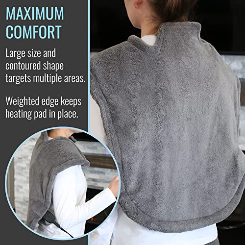 Image of DMI XL Plush Micro-Fleece Neck and Shoulder Heating Pad, Contoured Heat Therapy Sooths Stiff and Tired Muscles, 2-Hour Auto Shut-Off, 3 Heat Settings, FSA and HSA Eligible