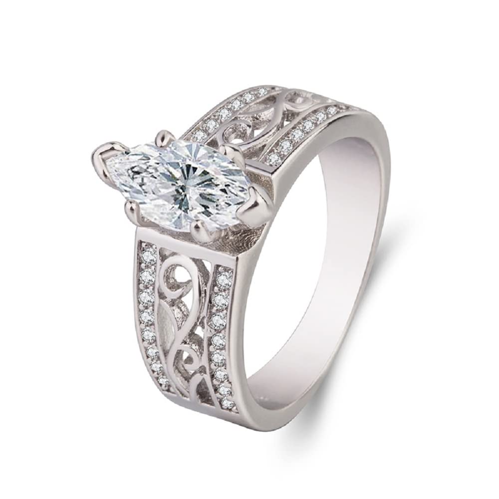 Hollow Fashion All-Match Engagement Wedding Ring (Beauty code9)