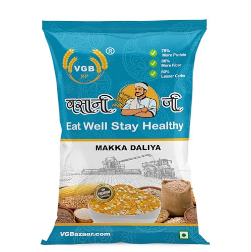 Image of Vasani G Makka Daliya | Corn Porridge | Maize Zea-Mays Makki Makai Sweet Corn Popcorn | Cracked & Broken Corn Dalia for Upma Lapsi Rava Kanji Khichdi Cereal Flakes - 1 kg