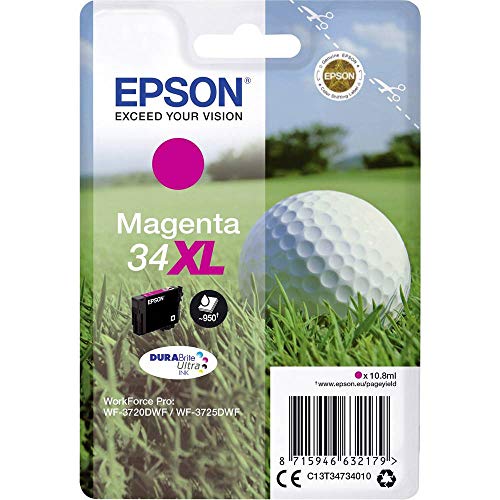 Epson Original Golfball DURABrite 34XL extra große Einzel-Tintenpatrone Magenta – 1 x 10,8 ml – Original Epson Tintenpatronen für optimale Druckergebnisse