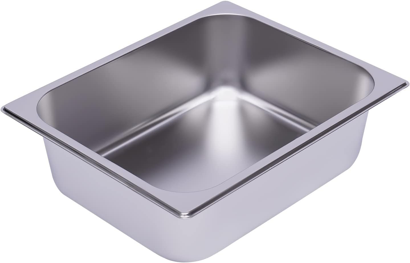 6-Pack Steam Table Pans, 2.5L Capacity Each, 3.94-Inch Depth, Food-Grade & Dishwasher Safe, for Hot/Cold Food Storage, Catering, and Baking, Silver