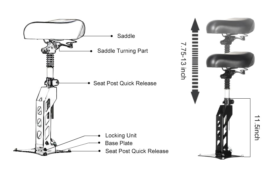Image of Electric Scooter Seat Saddle for ZU06, Height Adjustable and Detachable Seat with Shock Absorbting, MAX Seat Saddle Easy to Install Soft and Comfortable Seat