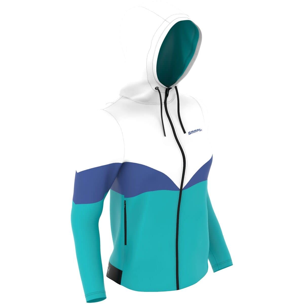 SMMASH Sweat à Felpa con Cappuccio Sportiva per Femme | Longue con poches Haut de Course à Manches | Sweat Allenamento Universale et Streetwear | Prodotto in Europa