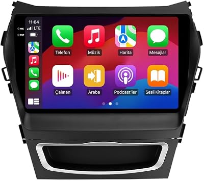9 İnç Android Multimedya CarPlay Android Auto Navigasyon Kameralı 10GB RAM 256GB Pro - Hyundai Santa Fe 2012-2016 ile uyumlu
