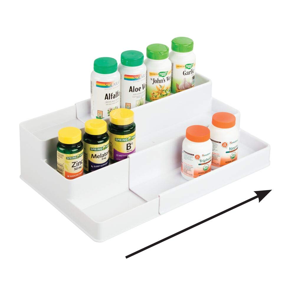 mDesign Adjustable, Expandable Plastic Vitamin Rack Storage Organizer