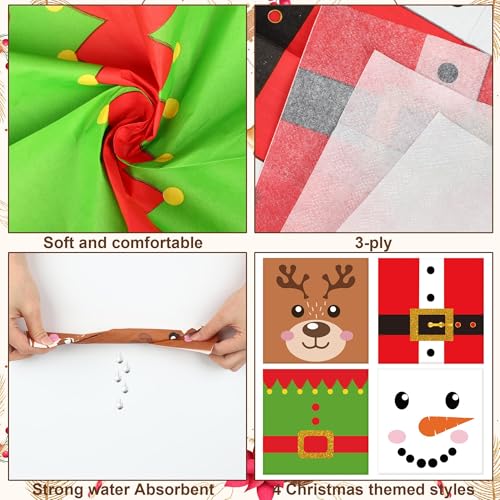 Christmas Cocktail Napkins Disposable Christmas Paper Napkins 3 Ply Xmas Party Dinner Napkin Decorative Beverage Napkin for Xmas Winter Holiday Kitchen Bathroom Party Supplies, 60 Pcs – Image 4