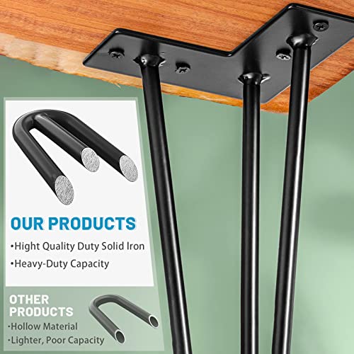 L'aimefois 4 Inch Hairpin Table Legs - Heavy Duty Metal Furniture Legs Black (900Lbs), Diy Replacement Sofa Leg Project For Coffee Tables, Cabinets, Nightstands With Rubber Floor Protectors (4Pcs) #TOP2