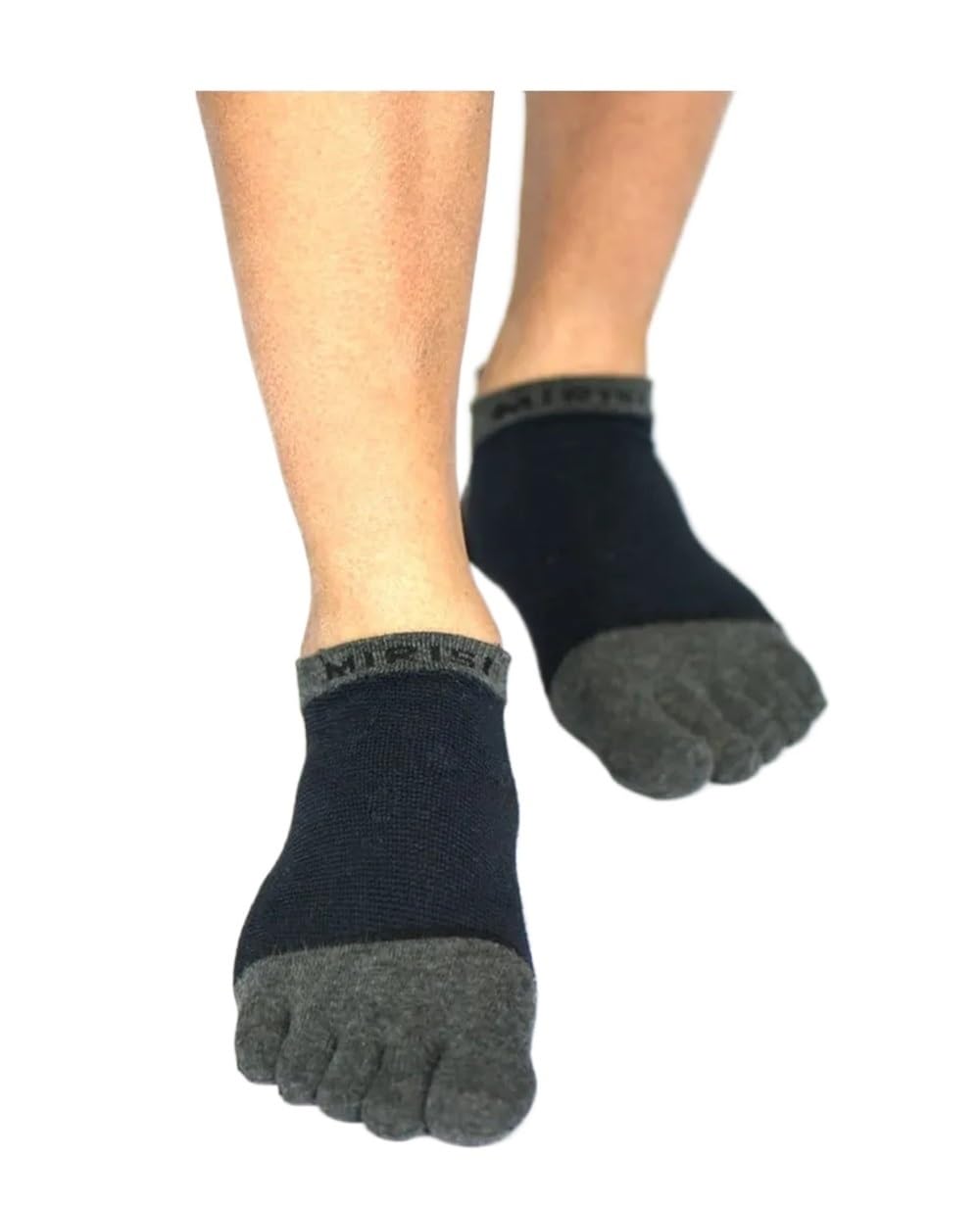 3 Pares de Calcetines de Talla Grande for Hombre, Calcetines Deportivos Transpirables de Malla de algodón Peinado for Correr con Dedos de los pies, EU40-46(G)