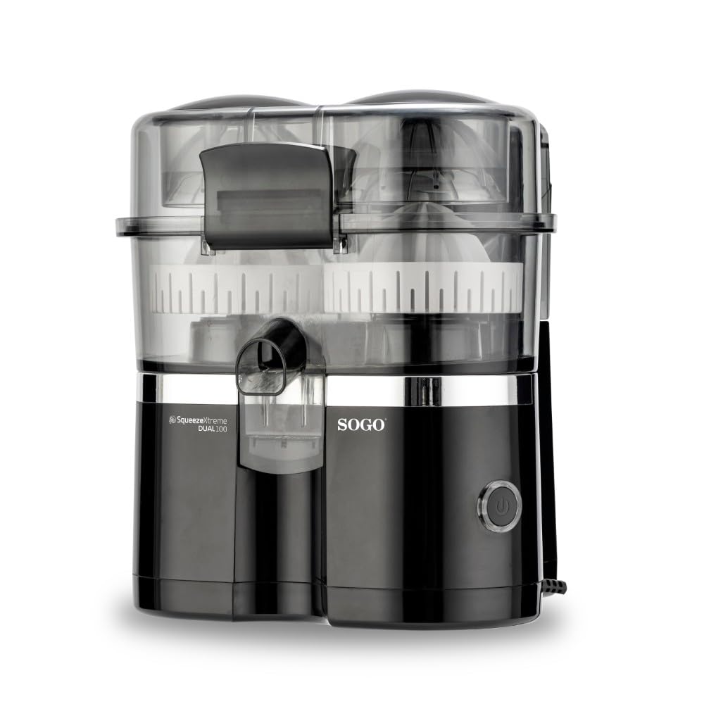 SOGO Exprimidor De Naranjas Eléctrico XL Con Elevación Automática - Exprimidor Eléctrico 100W Para Zumo Natural Sin Esfuerzo - Exprimidor Naranjas Automático Sin BPA - Juicer Con Tapón Antigoteo