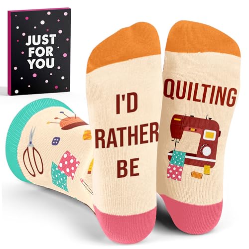 Cool Quilting Gifts for Quilters - Ideal Stocking Stuffers for Women Perfect Crafty Christmas Gift Unique Sewing gifts for Crafters Premium Socks for Crafty Women