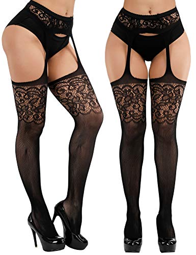 HZH Womens High Waist Tights Fishnet Stockings Thigh High Stockings Pantyhose2