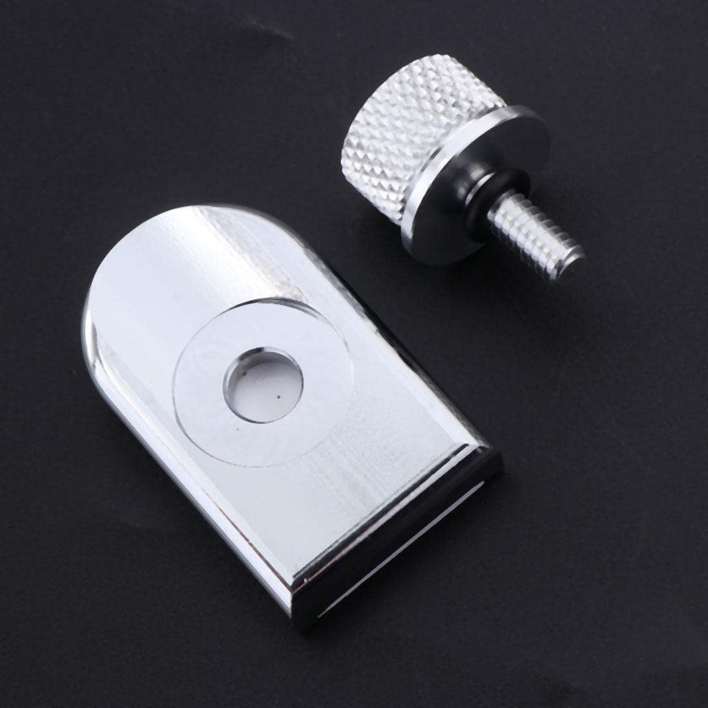 JAZZY PEARLS 5/16 Inch Cross Universal Thread Alloy Rear Fender Seat Screw Bolt Nut Knob Tab Cover Kit for Harley Custom Cafer Touring Glide 1996-2018 (Silver)-image-35