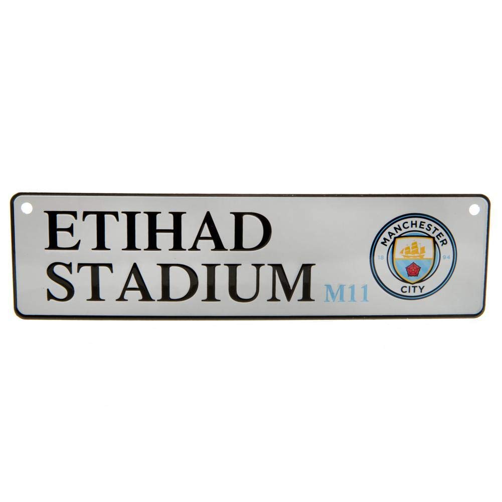 Manchester City White F.c. Window Sign Official Merchandise