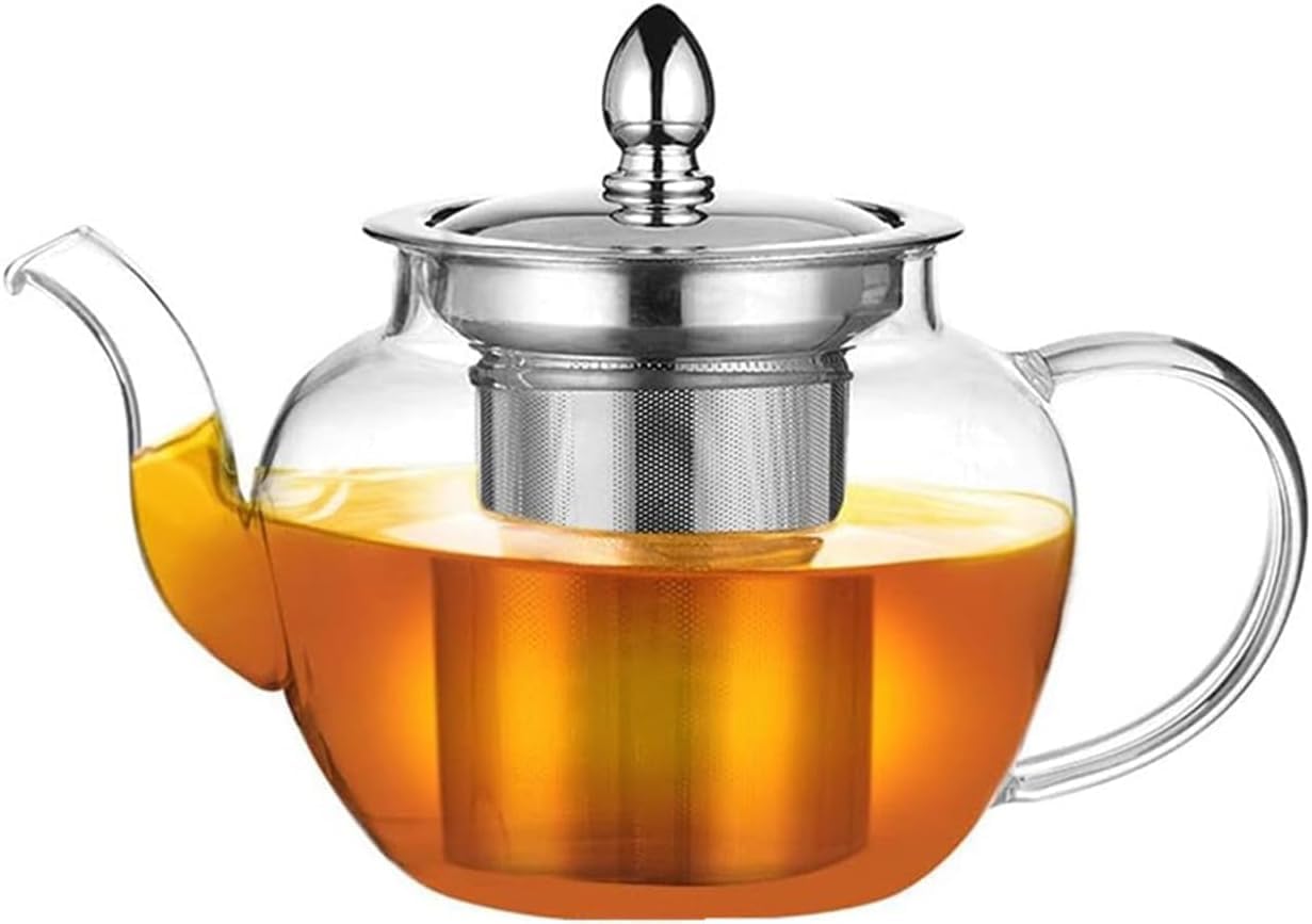 PluieSoleil Glass Teapot with Infuser, Tea Pot Strainer for Loose Tea Leaf, Large Teapot Set, Removable Mesh Filter — image 1