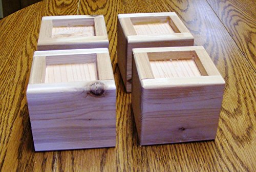 Steve's Gift Shoppe Bed Lifter Bed Riser 3 Inch Lift Height Fits Up to 3 1/4 Wide Bed Post - Cedar Exterior Douglas Fir Solid Core - Very Strong