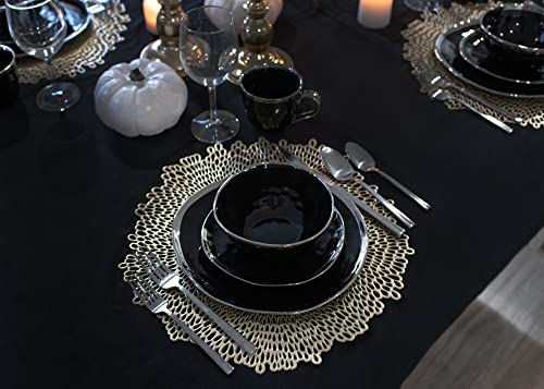 Elanze Designs 16-Piece Metallic Bubble Porcelain Ceramic Plates Bowls Mugs Dinnerware Set thumb #5