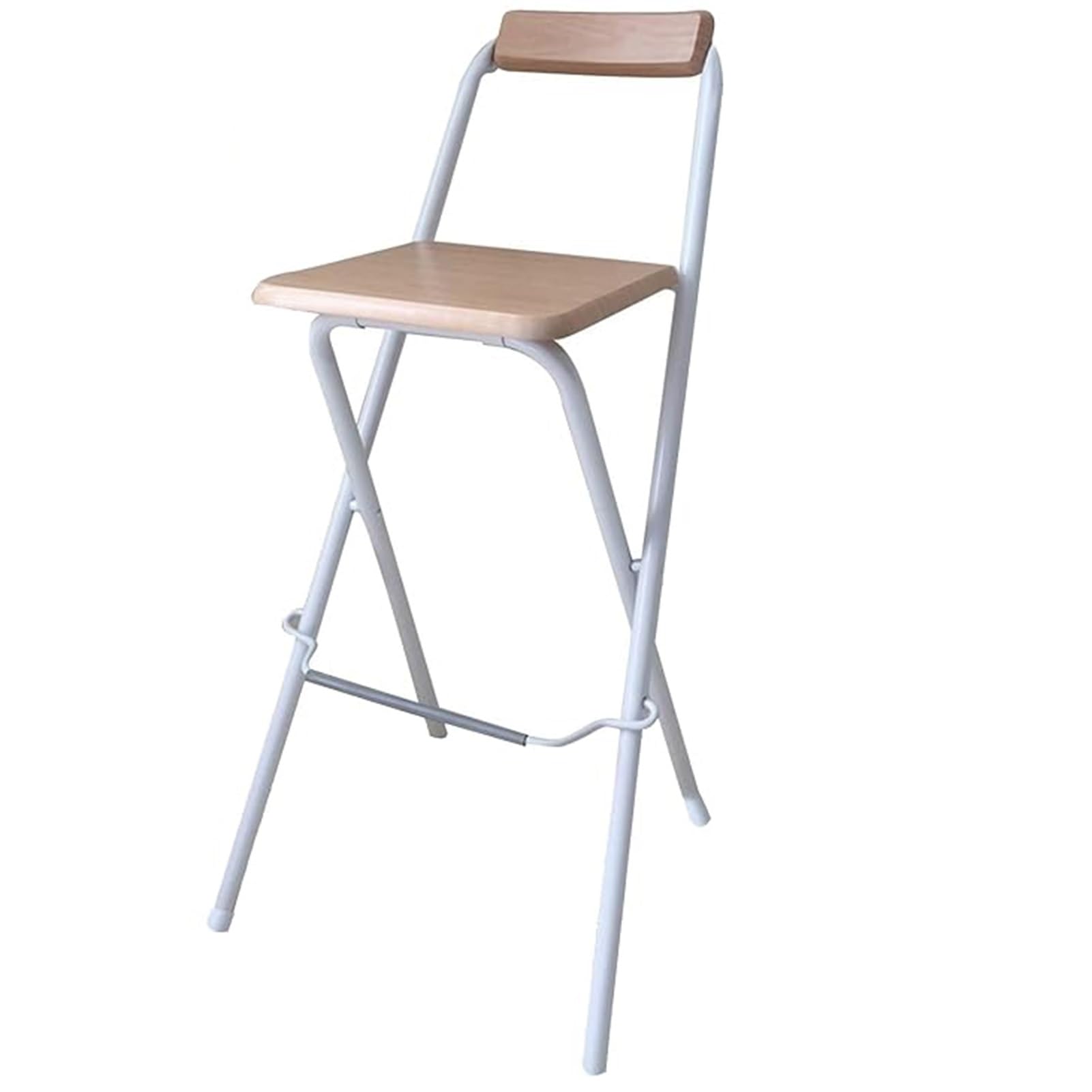 Seggiolone Pieghevole da Cucina per Colazione, Sgabello da Bar Sgabello Seggiolone Compatto Portatile (Color : Natural+White, Size : 70cm/28inch)