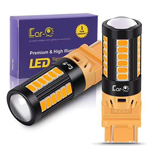 Car-EyeQ 4257 41257NA LED Bulbs, Front Turn Signal Lights Blinker/Parking Lamps 4257NAK Compatible with Ford F-150 (2019~2022), F-250/F-350/F-450/F-550 Super Duty(2018~2022), Amber Yellow