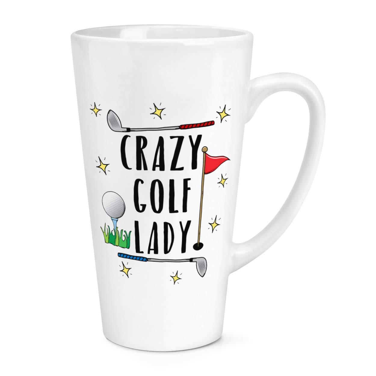 Crazy Golf Lady 17oz Large Latte Mug Cup