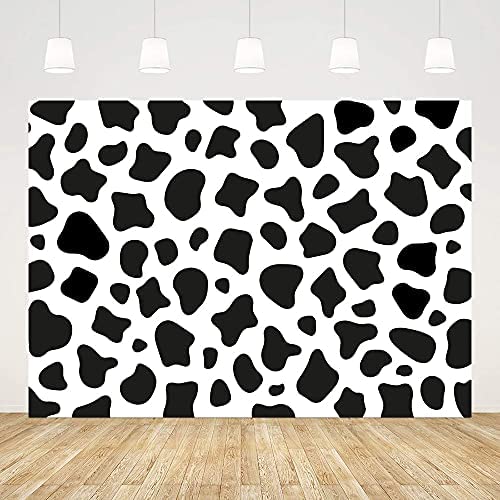 Mehofond Baby Cow Birthday Party Backdrops For Photography Black And White Cow Print Boy Or Girl Birthday Party Newborn Baby Shower Photo Background Farm Animal Party Banner Studio Booth Vinyl 10X7Ft #TOP1