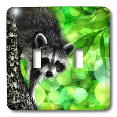 Interrupteur bascule vert motif raton laveur lsp_173005_2 - 4