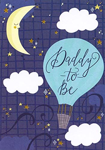 Designer Greetings Sleeping Crescent Moon on Purple Sky Father's Day Card for Daddy-to-Be