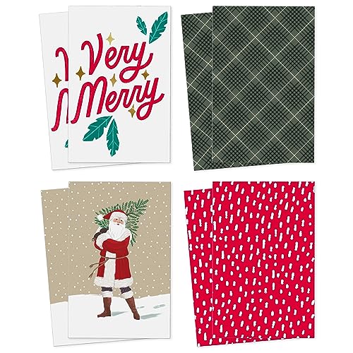 Hallmark Large Christmas Gift Boxes with Lids (8 Sweater Boxes, Rustic Santa, Plaid, "Very Merry," Red with White Speckles) for Christmas, Holiday Parties, Hostess Gifts - Image 6