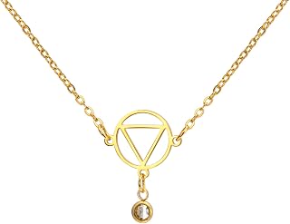 Alcoholics Anonymous AA Necklace Circle Triangle Healing Pendant Sober Recovery Jewelry New Beginnings Sobriety Gift for Women