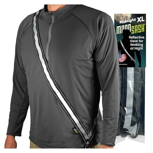 MOONSASH Midnight XL – Patented Reflective Night Safety Gear for Big/Tall Men & Women in New Midnight Black > Reversible, Comfortable, Practical & Stylish Night Accessory