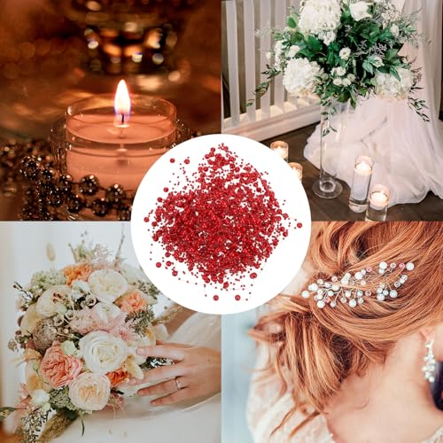 Perlas artificiales para velas flotantes rojas para rellenar jarrones altos sin desteñir 7
