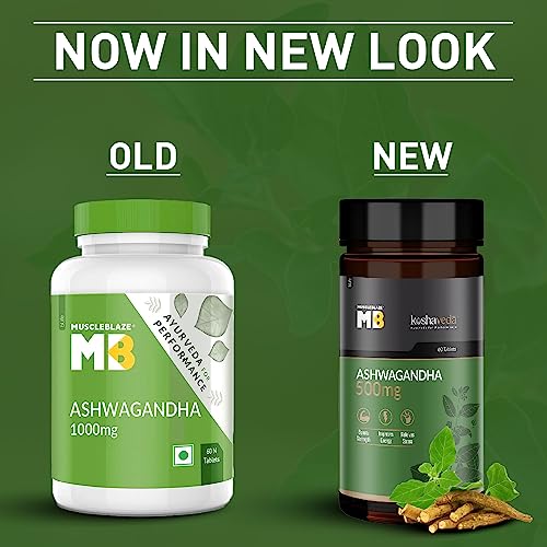 MuscleBlaze Koshaveda Ashwagandha 500mg (60 Tablets) | Ayurveda for Performance, Ayush Approved, High Strength Potent Formula | Boost Muscle Mass & Strength, Enhance Immunity - Image 2