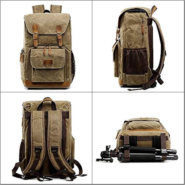Camera Rugzak, Canvas SLR camera rugzak, waterdicht en schokbestendig, gebruikt voor grote capaciteit gebruik van camera's, lenzen, laptops en accessoires voor reizen